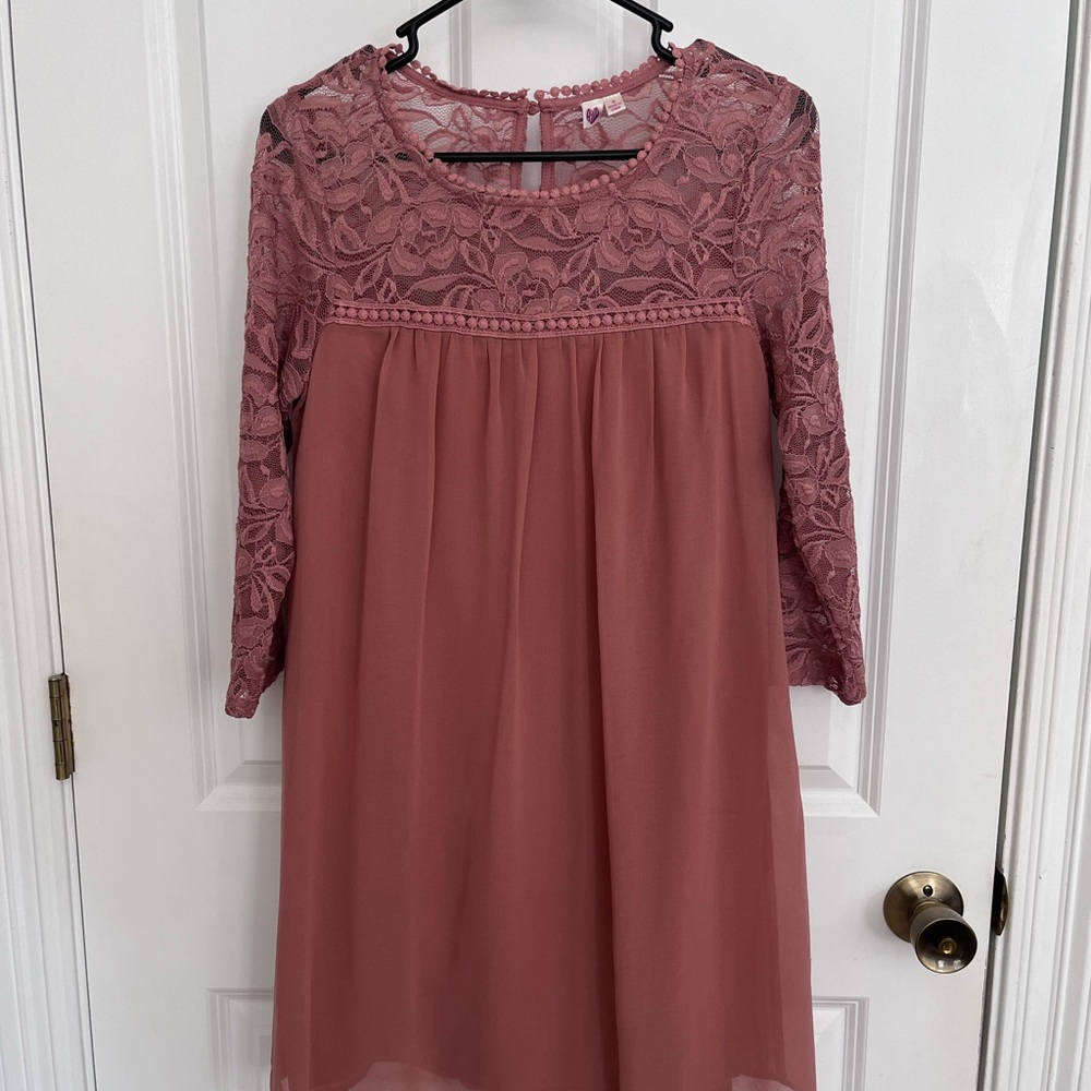Petal Pink Lace Sheath Dress